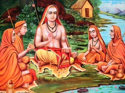 Adi shankaracharya with his disciples